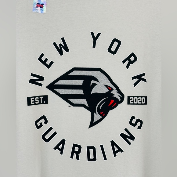 New York Guardians XFL Gray- Black/Silver and Red Insignia on Front T-Sh… - Picture 2 of 7